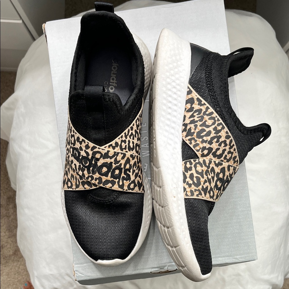 adidas Black and Leopard Print Women's Sneakers